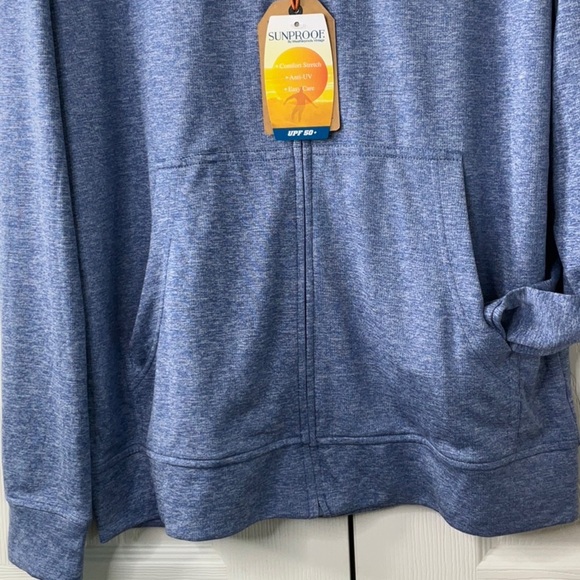 Original Weatherproof Vintage Sun Proof Blue Zip Up Hoodie Size M - Picture 7 of 13